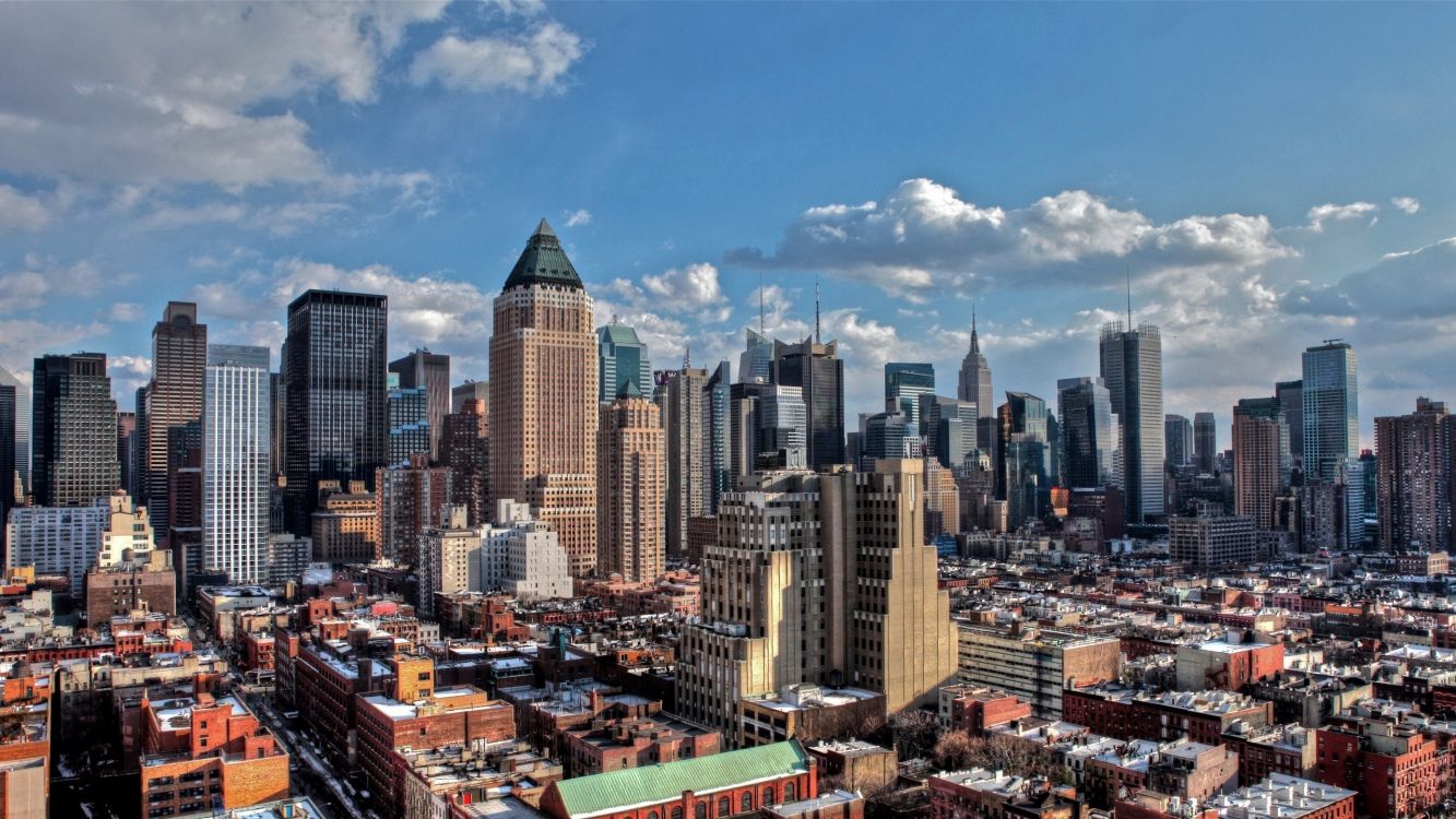 Обои городской пейзаж, город, городской район, метрополия, линия горизонта в разрешении 2560x1440