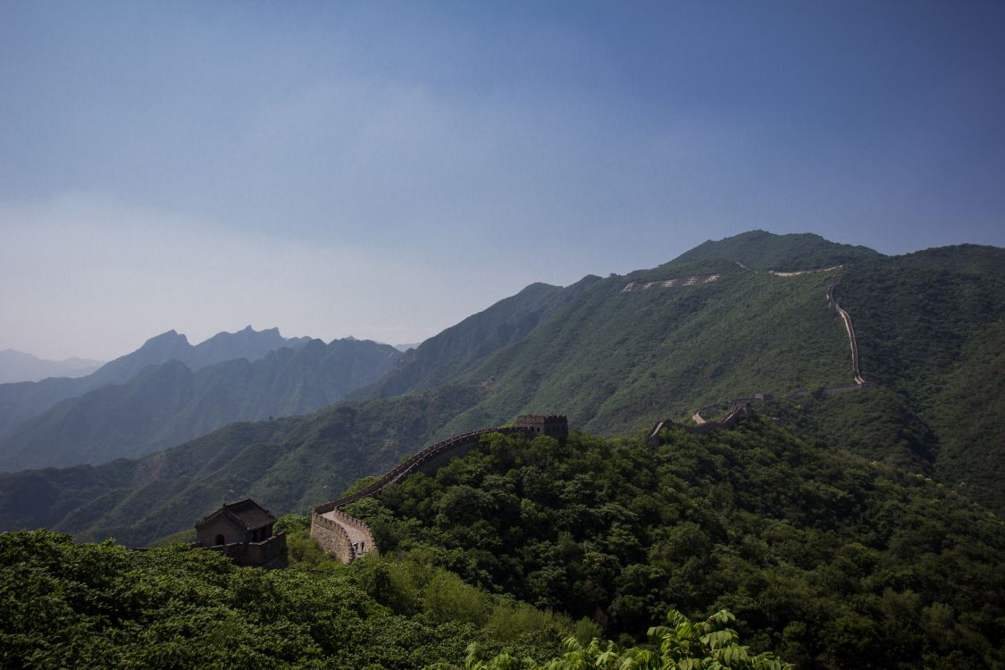 Обои великая Китайская стена, горный рельеф, гора, горная станция, нагорье в разрешении 6000x4000