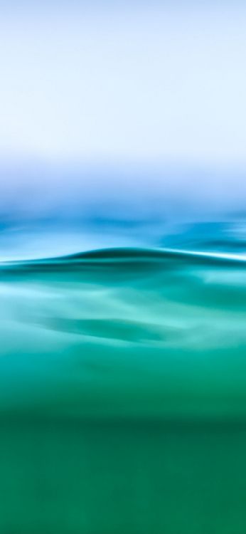 Обои горизонт, жидкий, лазурный, синий, вода в разрешении 1080x2340