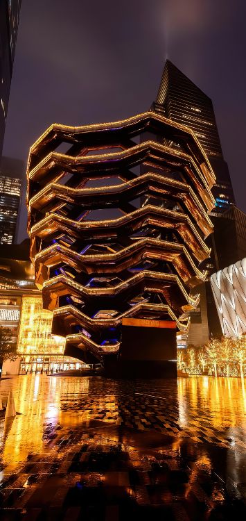 Обои отражение, достопримечательность, здание, небоскреб, башня в разрешении 1422x3000