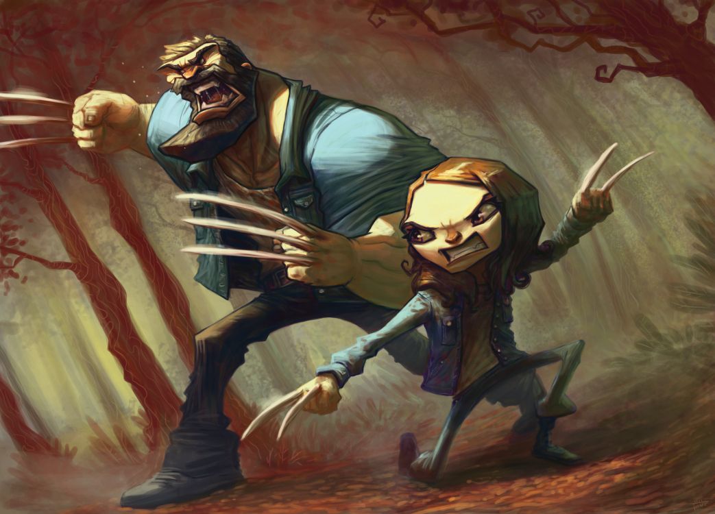 Обои логан арт, Росомаха, Х-23, арт, цифровое искусство в разрешении 3128x2249