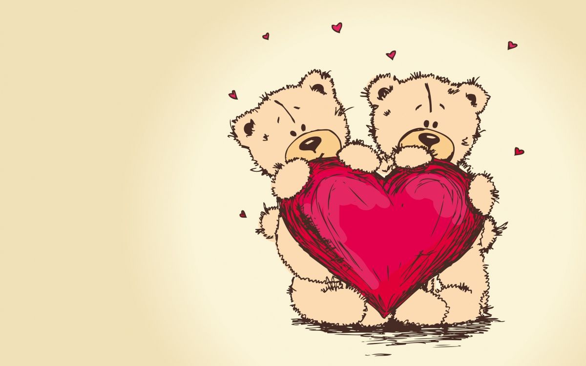 Обои День Святого Валентина, поздравительная открытка, сердце, подарок, любовь в разрешении 2560x1600