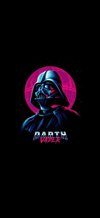 Обои Дарт Вейдер ретро арт, энакин Скайуокер, постер, рисование, арт в разрешении 1080x2340