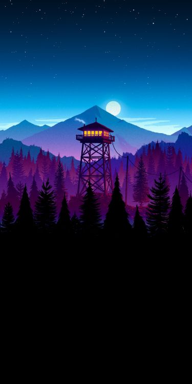 Обои Firewatch, смартфон, планшет, вечер, сумрак в разрешении 1800x3600