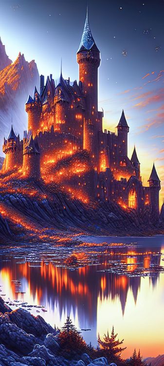 Обои отражение, вода, здание, свет, мир в разрешении 1080x2400