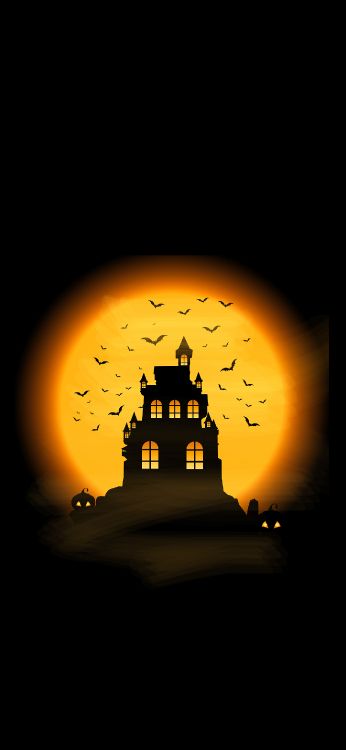 Обои Helloween, Оранжевый цвет, Янтарь, арка, темнота в разрешении 1420x3073