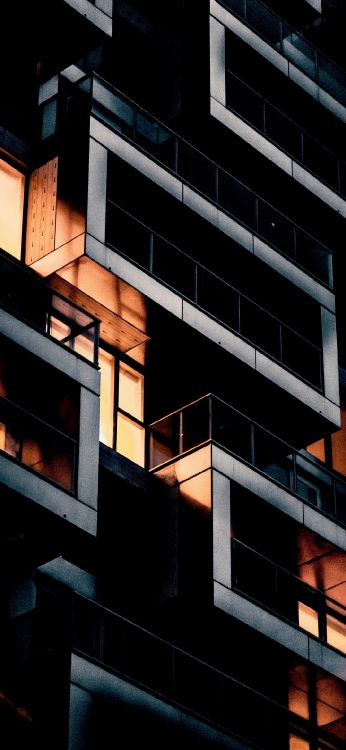 Обои здание, высотное здание, Флэтайрон-Билдинг, фасад, красочность в разрешении 1080x2340