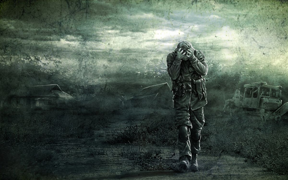 Обои солдат, дерево, видеоэффекты, дым в разрешении 1920x1200