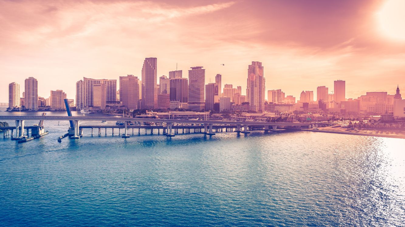 Обои Майами, Южный пляж, центр Майами, Ки Бискейн, вода в разрешении 5120x2880