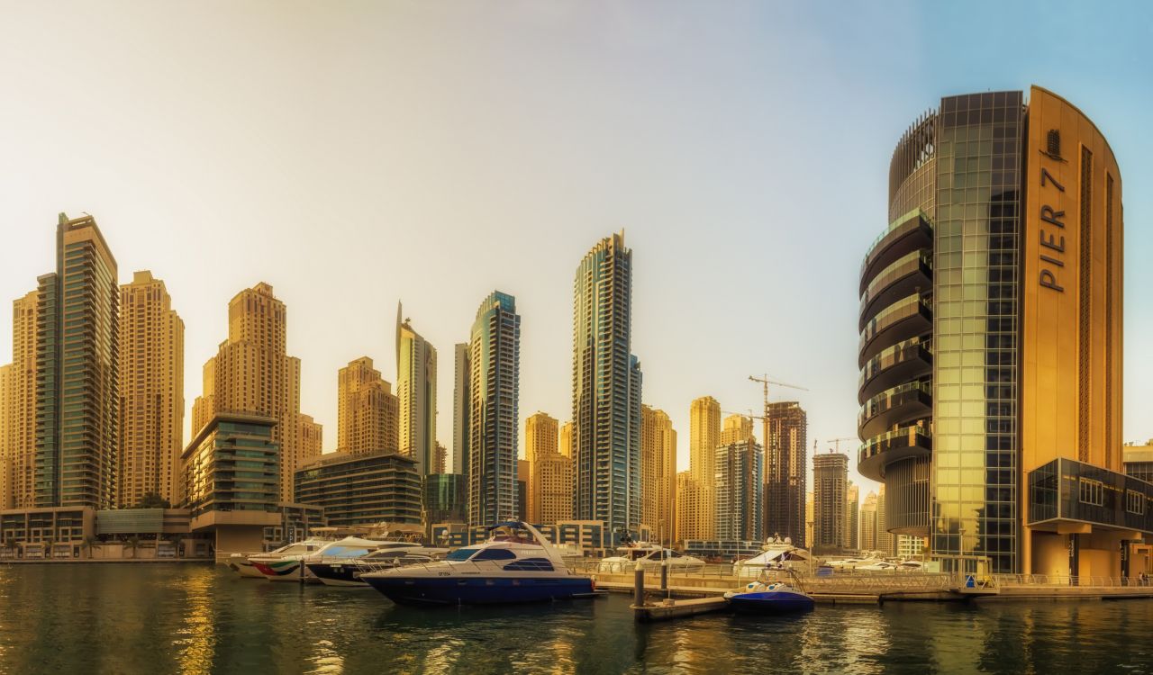 Обои небоскреб, причал 7, город, городской пейзаж, метрополия в разрешении 3000x1757