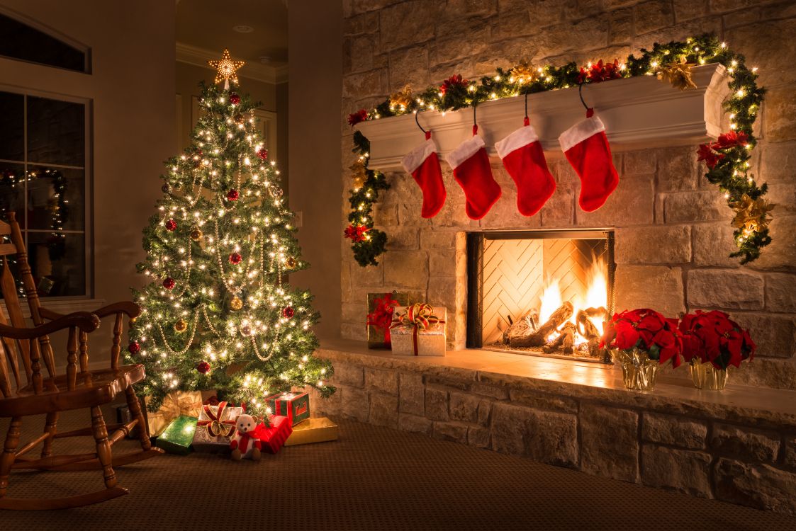 Обои Рождественский день, Рождественские украшения, елка, Рождество, дерево в разрешении 5582x3725