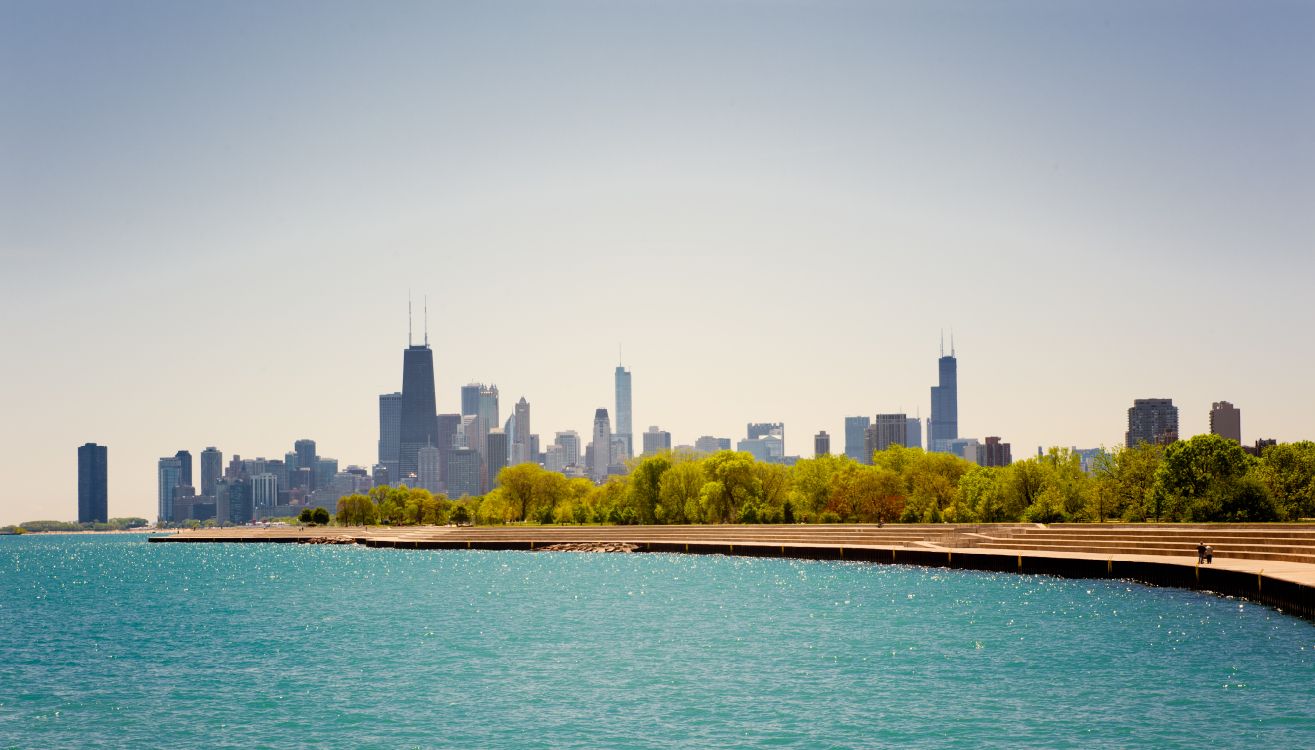 Обои Чикаго, линия горизонта, город, городской пейзаж, дневное время в разрешении 4144x2362