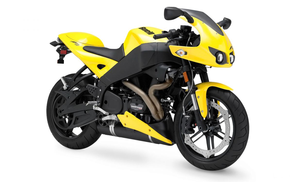 Обои buell motorcycle company, мотоцикл, спортивный мотоцикл, желтый, автомобильных выхлопных в разрешении 1920x1200