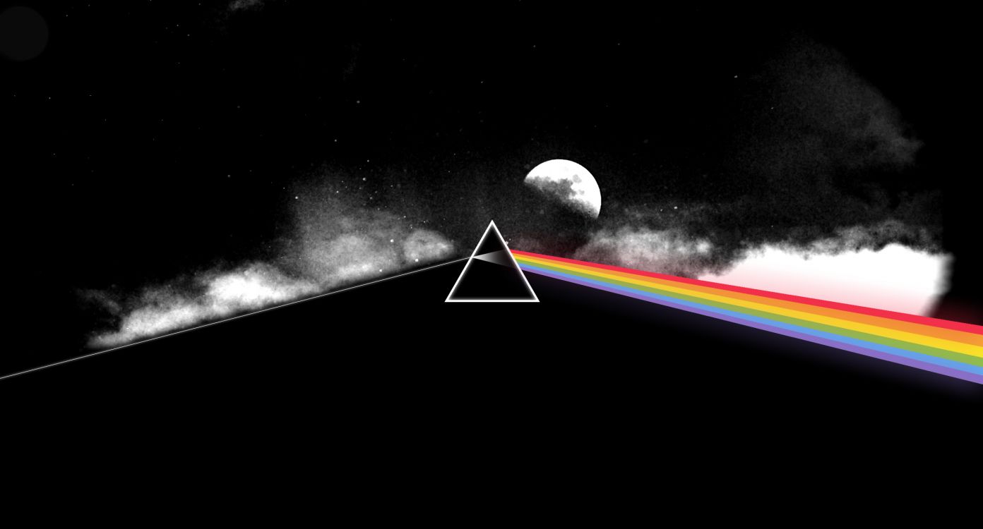 Обои Темная сторона Луны, Pink Floyd, свет, атмосфера, ночь в разрешении 2600x1400