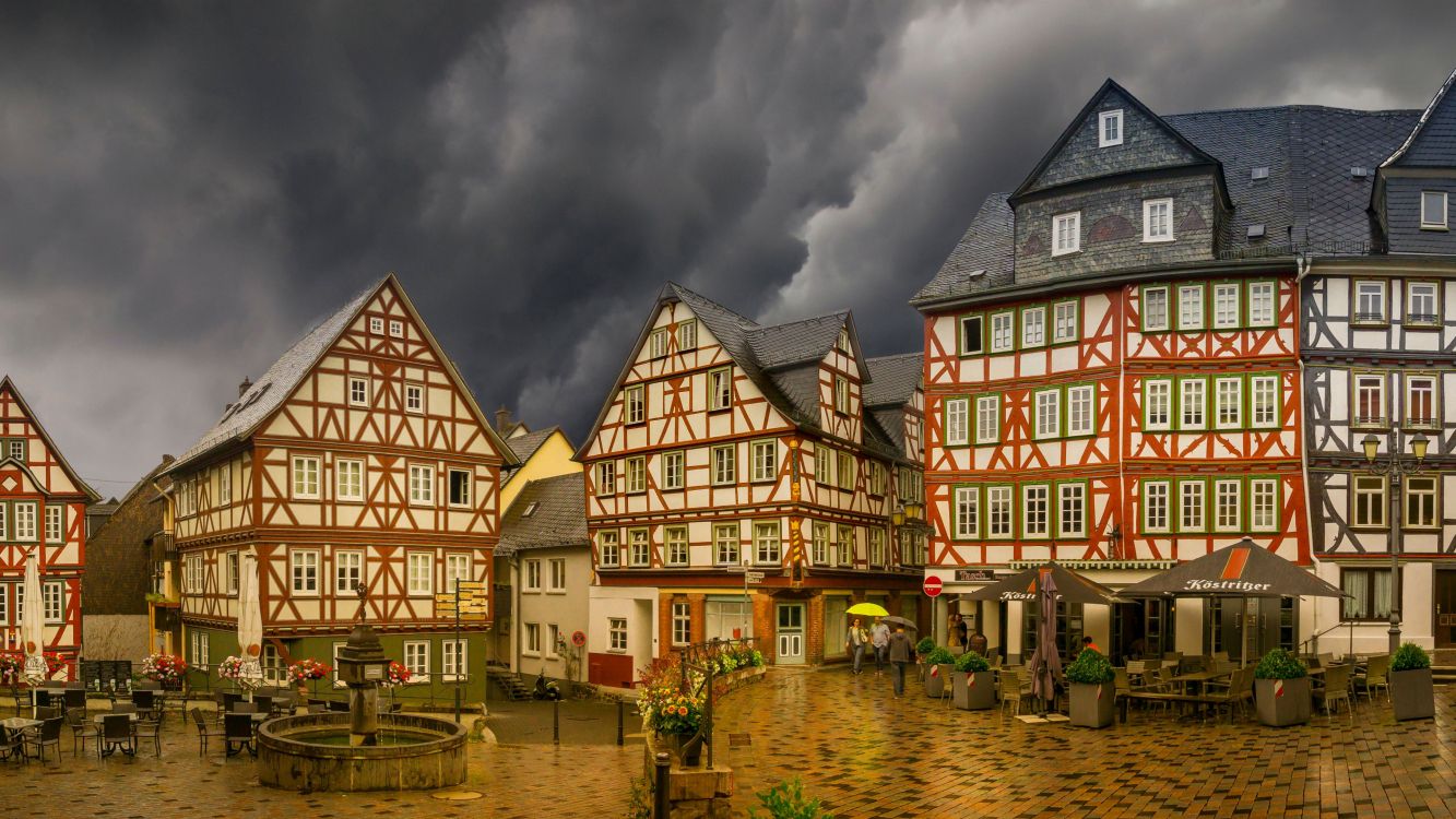 Обои Wetzlar, облако, здание, свойство, окно в разрешении 3840x2160