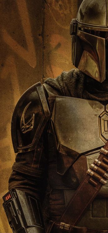 Обои мандалорское искусство, Мандалорец, Грогу, звездные войны, арт в разрешении 831x1791