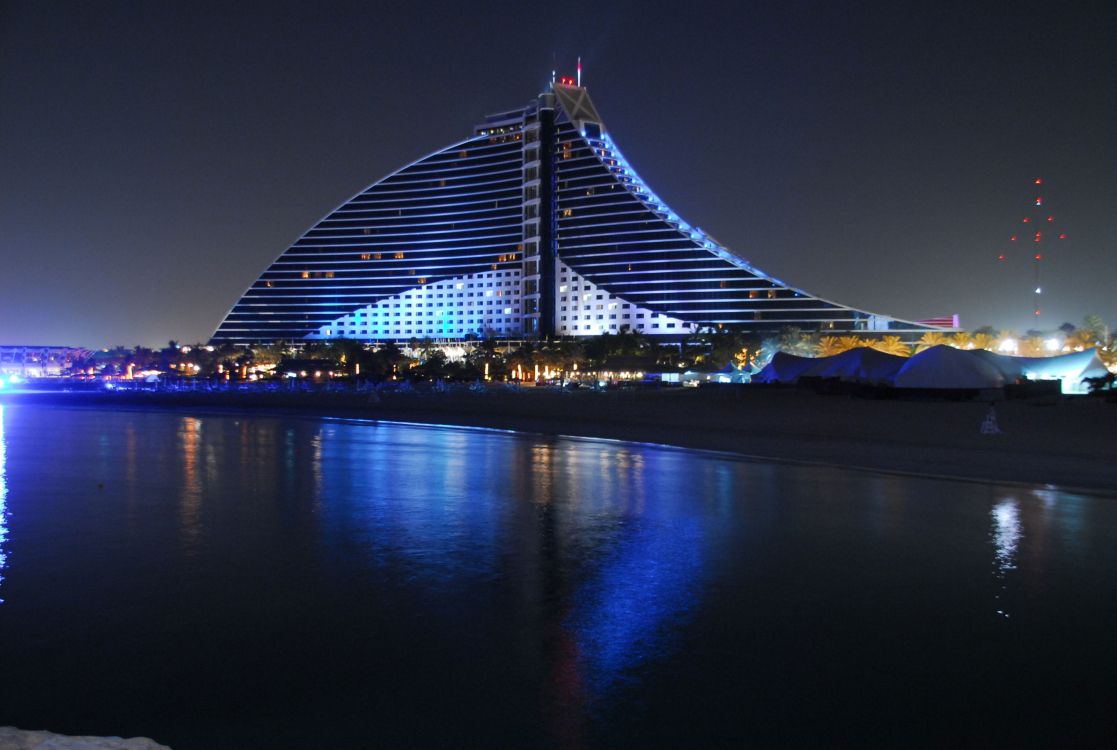 Обои Джумейра Бич отель, пляж Джумейра, Джумейра, ориентир, ночь в разрешении 2896x1944