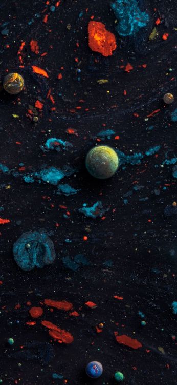 Обои атмосфера, лазурный, природа, асфальт, астрономический объект в разрешении 1080x2340