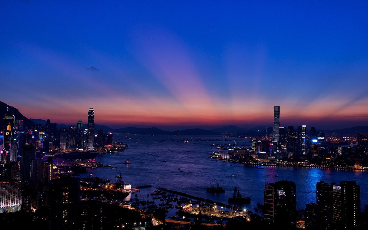 Обои Гонконг, городской пейзаж, город, городской район, линия горизонта в разрешении 3840x2400