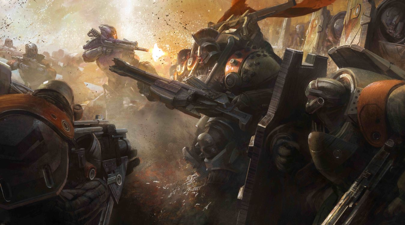 Обои destiny 2, bungie, концепт арт, арт, шутер в разрешении 10000x5558