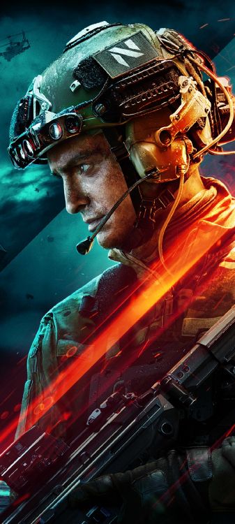 Обои battlefield 2042, поле боя 2142, музыка, музыкальный исполнитель, спецодежда в разрешении 1080x2400