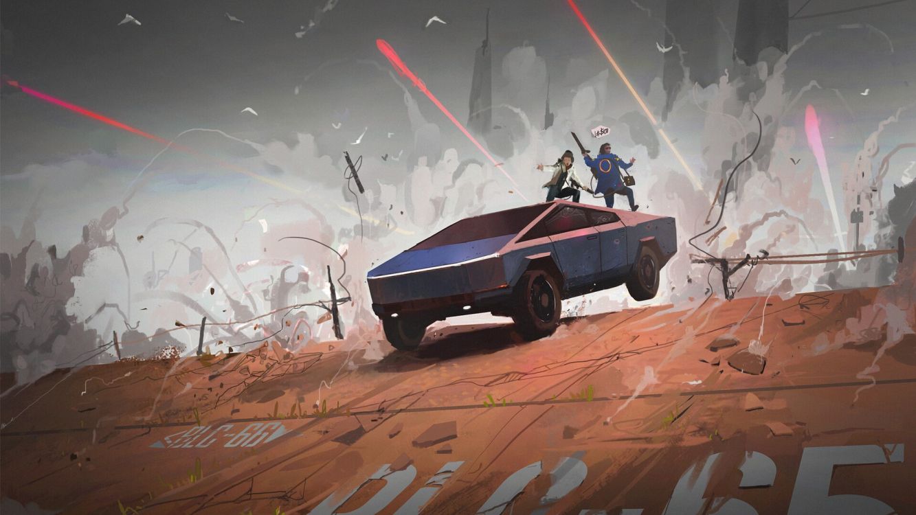 Обои Tesla, Tesla Cybertruck, Король, ios, андроид в разрешении 1920x1080