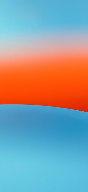 Обои атмосфера, синий, Оранжевый цвет, электрик, полутона и оттенки в разрешении 1242x2688