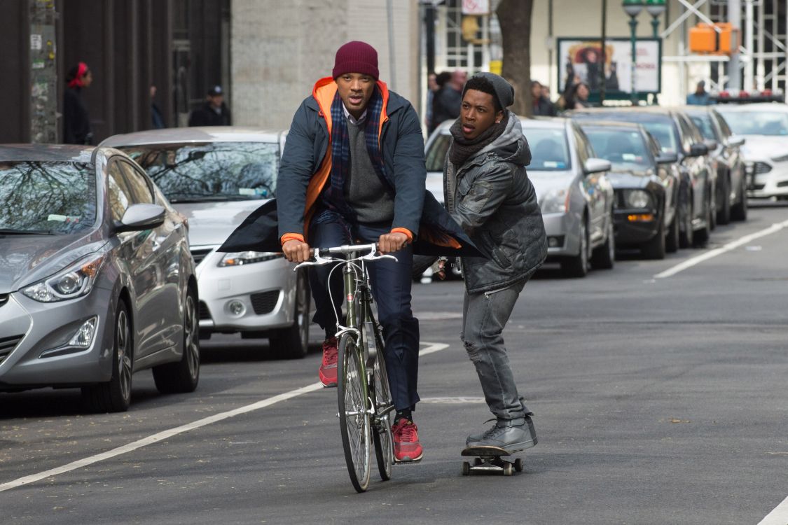 Обои Уилл Смит, прицеп, переулок, велосипед, шоссейный Велоспорт в разрешении 2868x1912