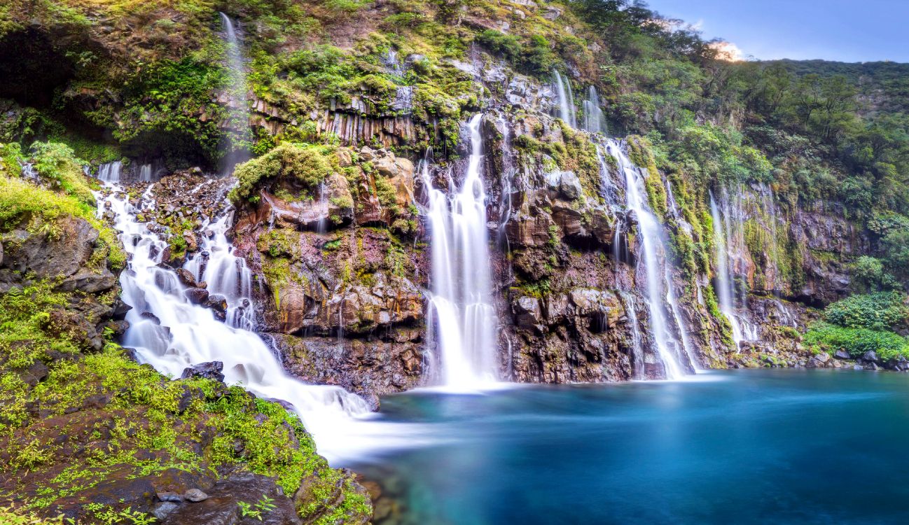 Обои водопад, водоем, гидроресурсы, природа, вода в разрешении 4500x2600