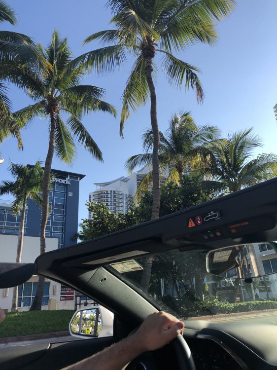 Обои Майами, компактный автомобиль, автомобиль среднего размера, автомобильное зеркало, стекло в разрешении 1536x2048