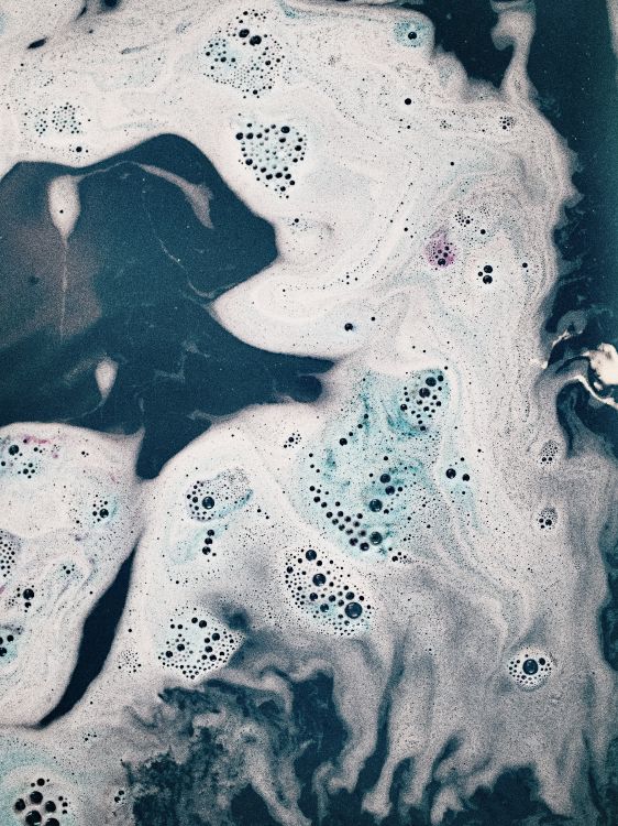 Обои пузырь, жидкий, вода, синий, арт в разрешении 5882x7843