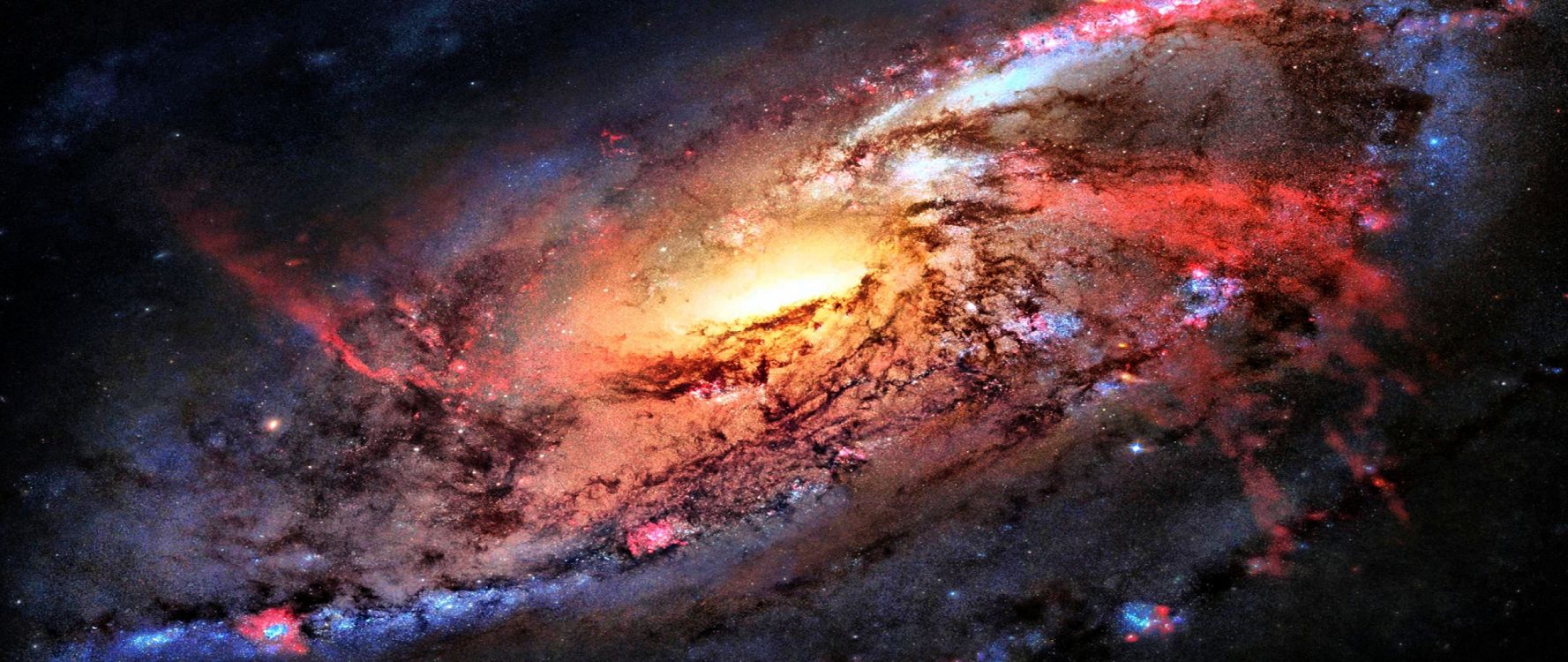 Обои астрономический объект, атмосфера, космос, космическое пространство, Галактика в разрешении 2560x1080