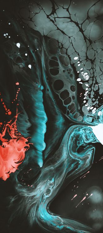 Обои яблоко, ios, жидкий, арт, Аква в разрешении 1422x3208