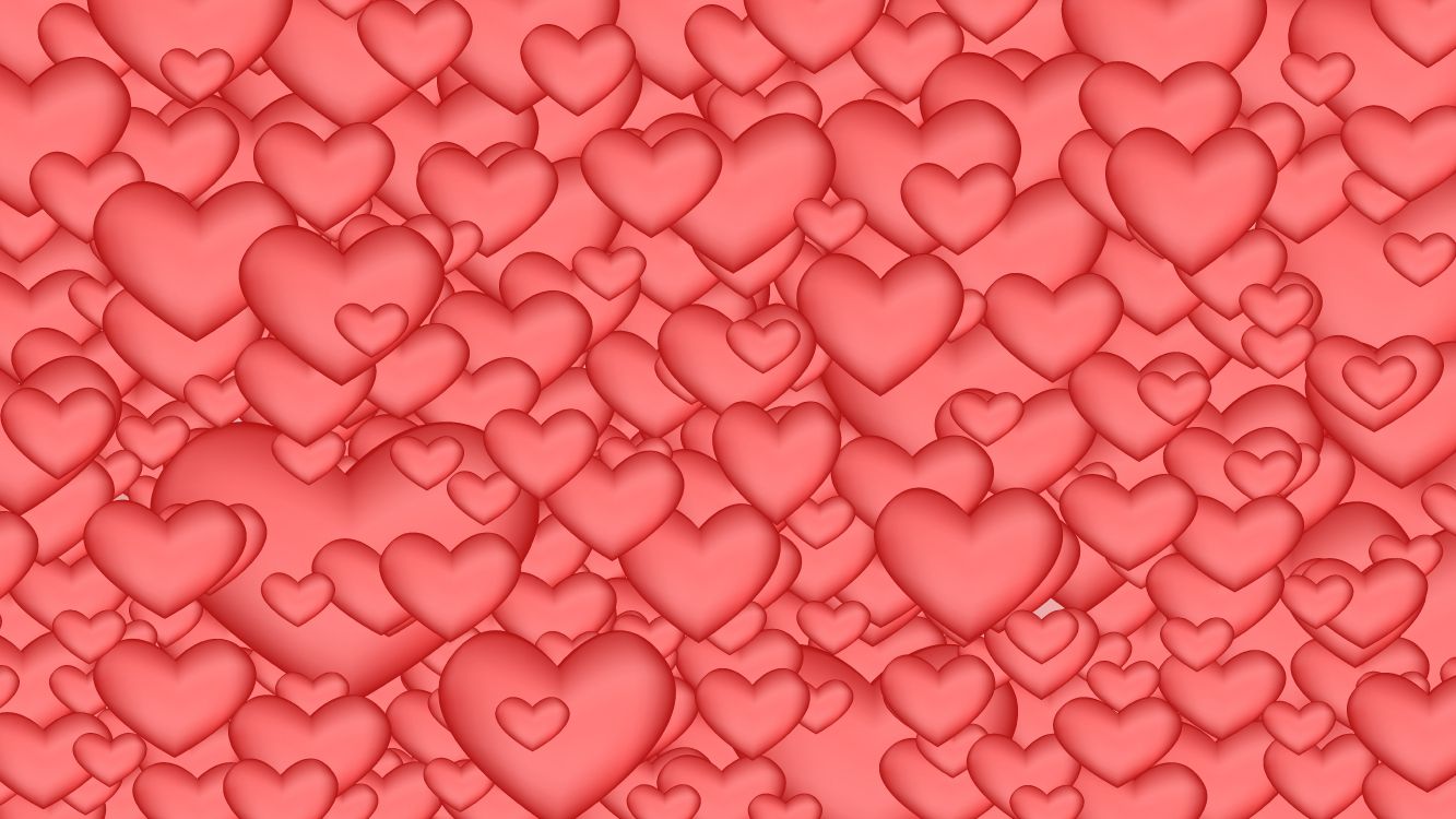 Обои сердце, розовый, красный цвет, День Святого Валентина, узор в разрешении 8192x4608