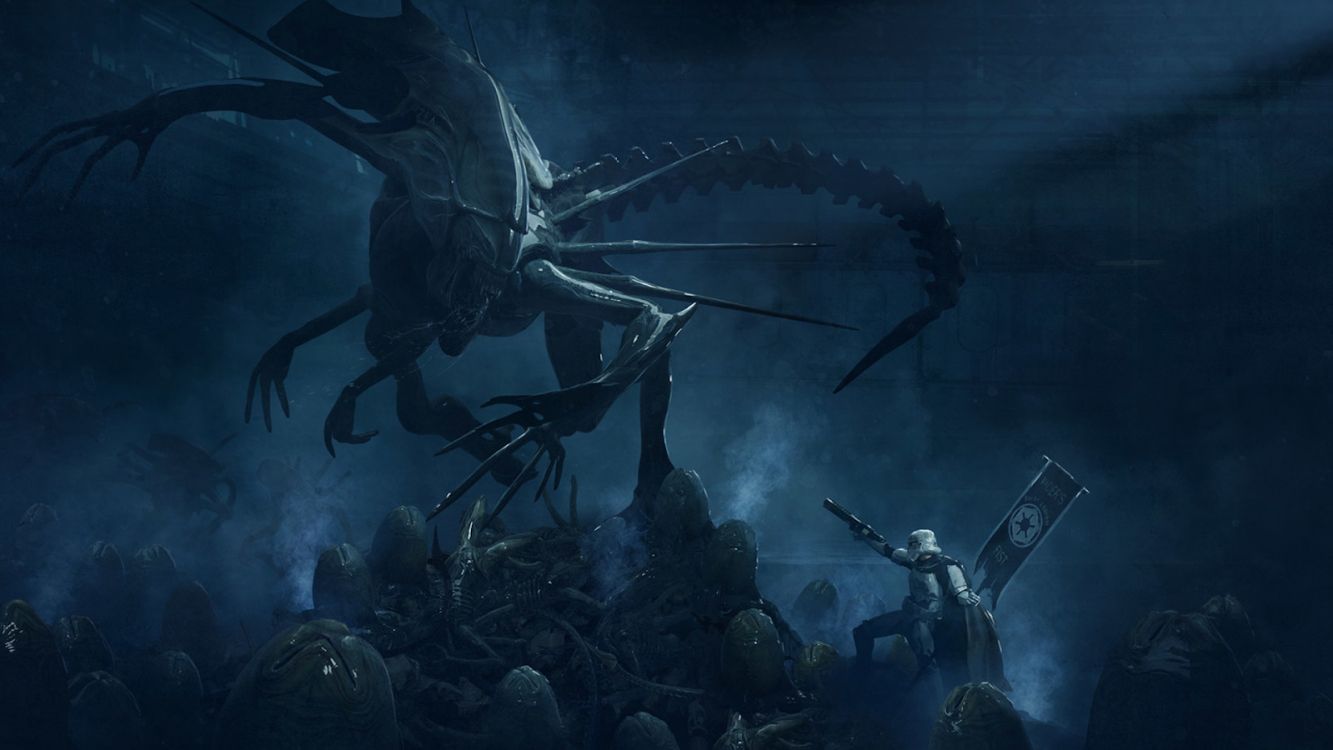 Обои звездные войны инопланетянин, Дарт Вейдер, иностранец, звездные войны, штурмовик в разрешении 1600x900