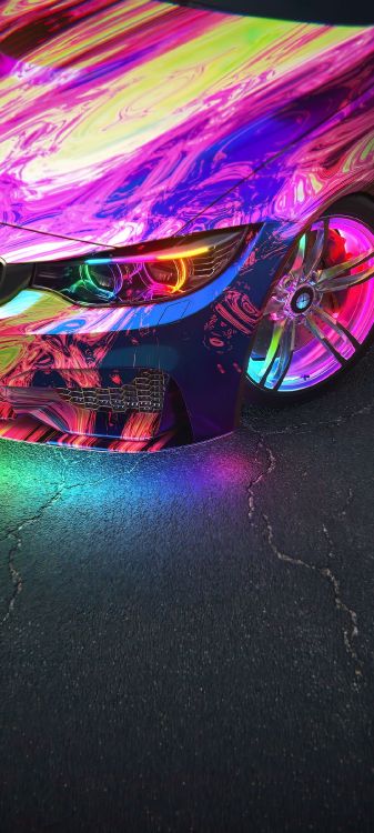 Обои bmw, легковые автомобили, спорткар, луназ, автомобильное освещение в разрешении 1080x2400