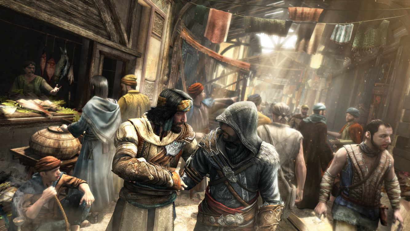 Обои assassins creed revelations, assassins creed, Эцио Аудиторе, ubisoft, компьютерная игра в разрешении 5000x2812
