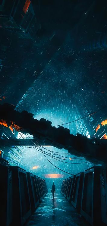 Обои вода, мир, полночь, полутона и оттенки, электрик в разрешении 1420x3000