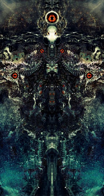 Обои дизайн, темнота, психоделическое искусство, арт, фрактальное искусство в разрешении 1600x3000