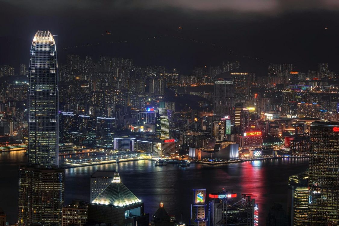 Обои городской пейзаж, город, метрополия, городской район, ночь в разрешении 2736x1824