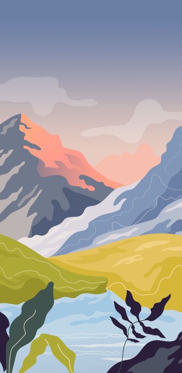 Обои арт, живопись, холст, постер, пейзажная живопись в разрешении 2691x5500