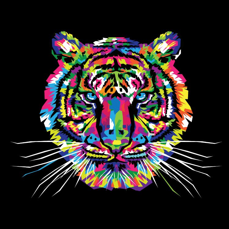 Обои тигр, арт, векторная графика, иллюстрация, бенгальский тигр в разрешении 4000x4000