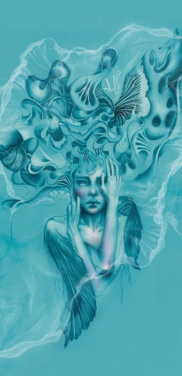 Обои подземные воды, арт, дизайн, графический дизайн, живопись в разрешении 1440x2960