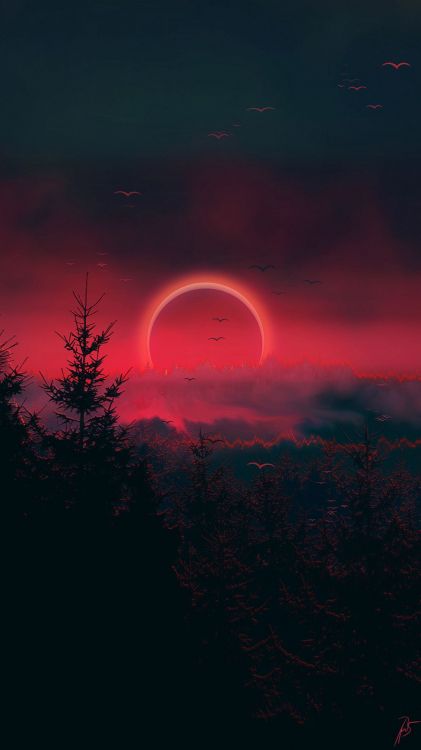 Обои волшебный закат зедж, закат, магия, природа, облако в разрешении 1080x1920