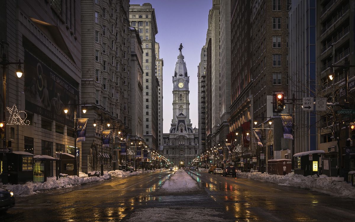 Обои Мэрия Филадельфии, здание, город, метрополия, городской район в разрешении 3840x2400