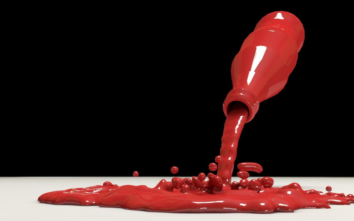 Обои бутылка, красный, красный цвет, краски, живопись в разрешении 1920x1200