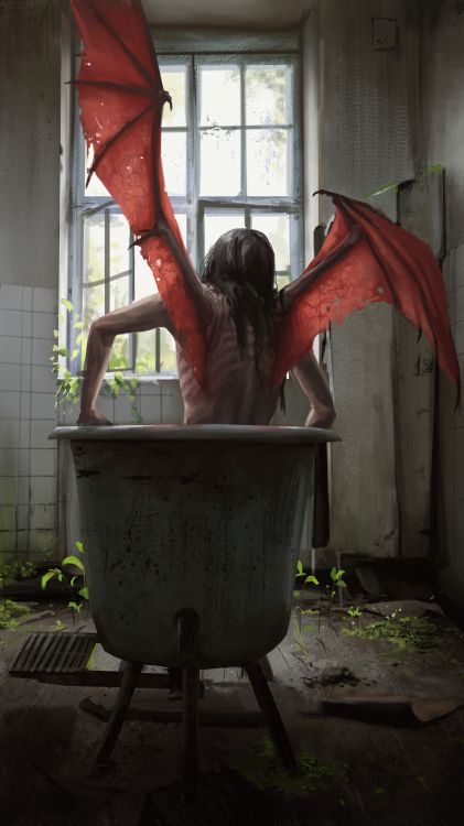 Обои artstation жуткий, арт, иллюстрация, темные фантазии, живопись в разрешении 1080x1920