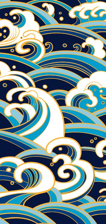 Обои волновая картина, ткань, узор, белые, лазурный в разрешении 1420x3000