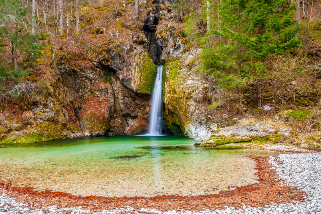 Обои природа, водопад, обрыв, водоем, гидроресурсы в разрешении 2700x1800