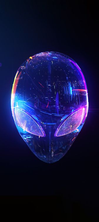 Обои Alienware, пурпур, астрономический объект, арт, газ в разрешении 2160x4800